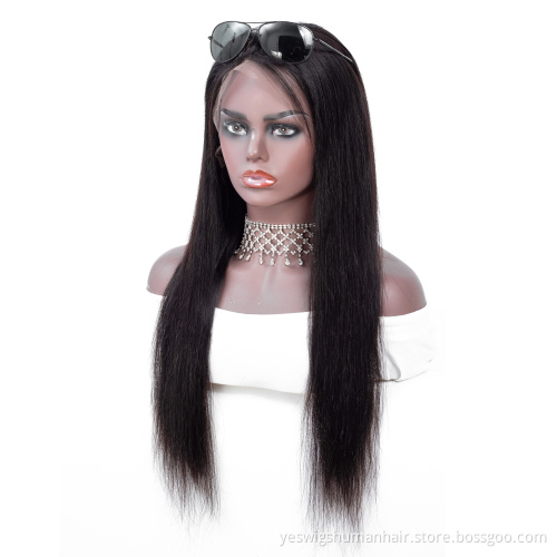 Pre Plucked Lace Front Wig Brazilian Human Hair Silky Straight Transparent 13X4 Frontal Lace Human Hair Wig Natural Hairline